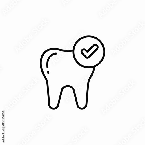 healthy tooth check mark icon sign vector