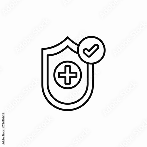 medicine protection shield icon sign vector