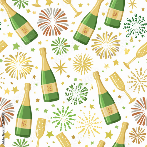 seamless background with champagne