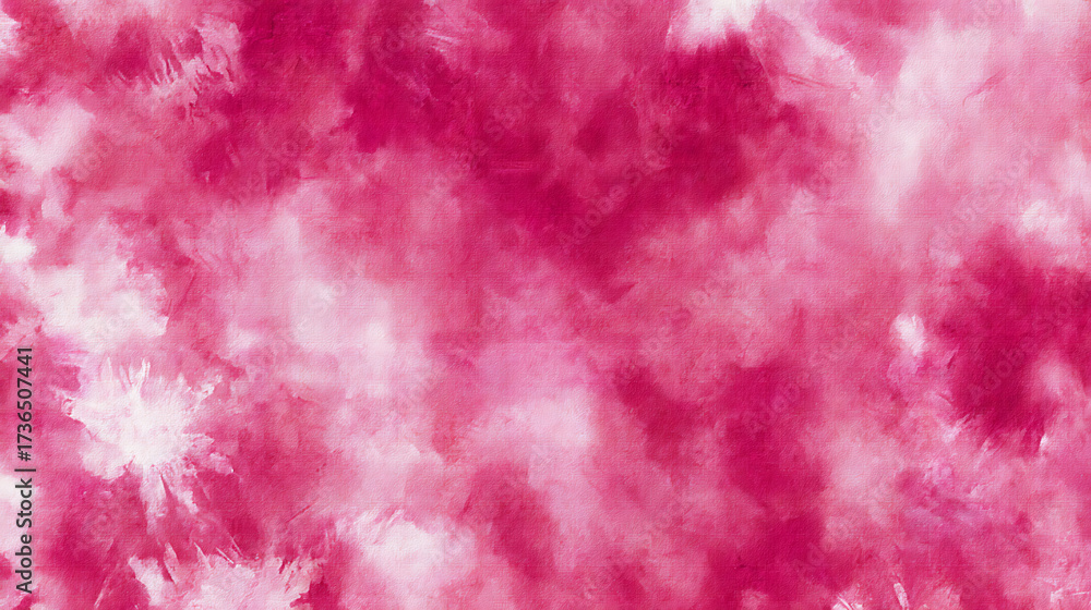 Fototapeta premium Abstract tie dye magenta pink fabric cloth Boho pat