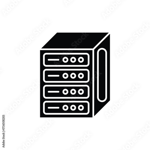 Server Rack Glyph Vector Icon