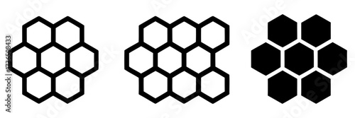 hexagonal patterns showing outline and filled shapes. vector illustration of an abstract pattern