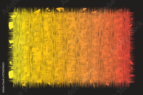 Vector art of abstract gradient of yellow, orange, and red lines on a