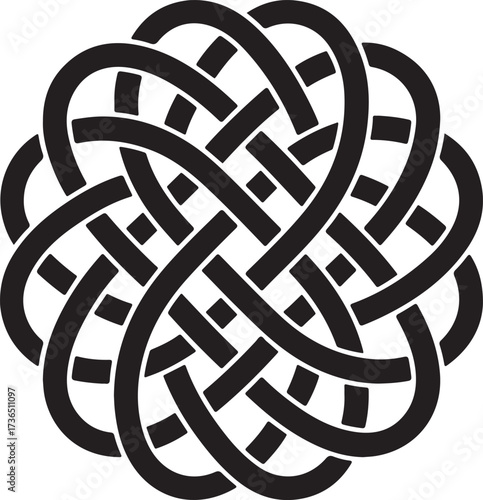 Intricate Celtic Knot in Black and White