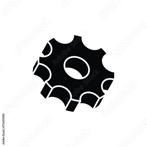Settings Gear Glyph Vector Icon