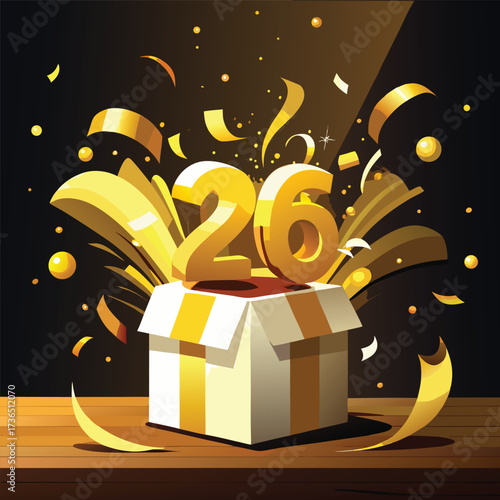 Surprise box unveils the year 2026 with festive fireworks