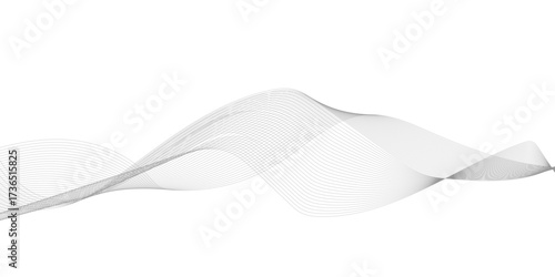 Abstract wavy lines on transparent background with grey smooth element swoosh speed wave modern stream background. You can used for banner, template, wallpaper, business wave curve lines background.	