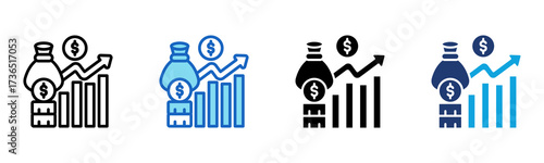 Investment Chart icon Multi Style Vector Illustration