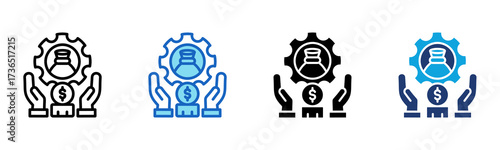 Money Management icon Multi Style Vector Illustration