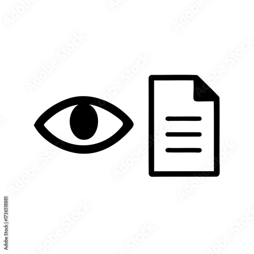 Document Review Icon with Eye Symbolizing Content Inspection for Accuracy and Completeness
