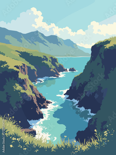Knysna Heads, South Africa – rugged cliffs flanking a narrow channel where lagoon meets the sea, no people