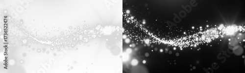 silver dust light bokeh , glitter particles and dust. . Magical glow PNG. Sparkling light on two backgrounds, sparkling dust PNG. Glitter overlay texture for your design. 