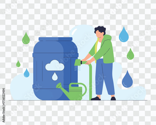 Rainwater harvesting system collecting water for sustainable and eco friendly future