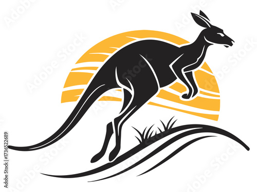 A Modern Kangaroo Logo Design