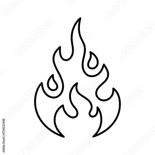 Fire Flame Icon Vector Illustration Design Template. Editable stroke.