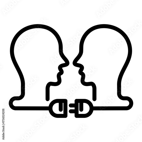 Empathy connection simple line icon