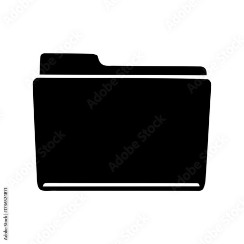 Black silhouette folder icon representing data storage and file management solution