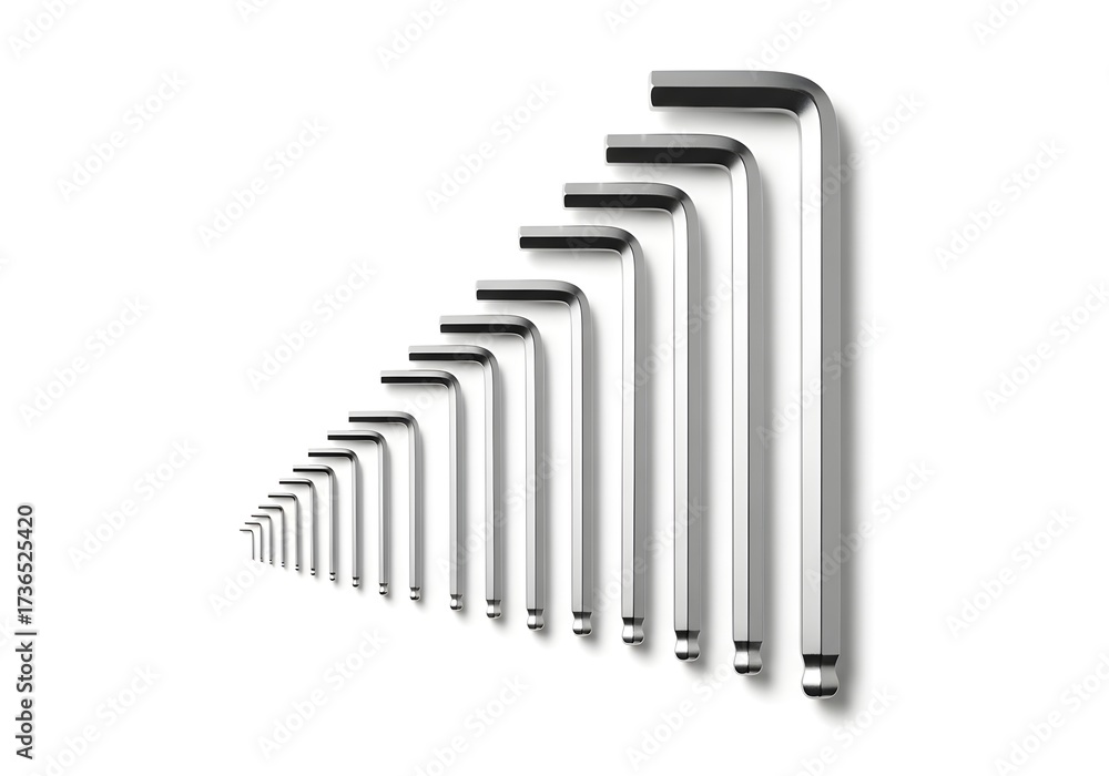 Obraz premium Precision Allen Key Set on White