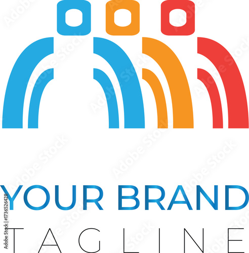 Colorful Community Unity Icons Logo