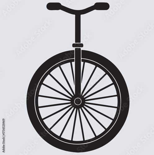 unicycle icon silhouette vector art illustration