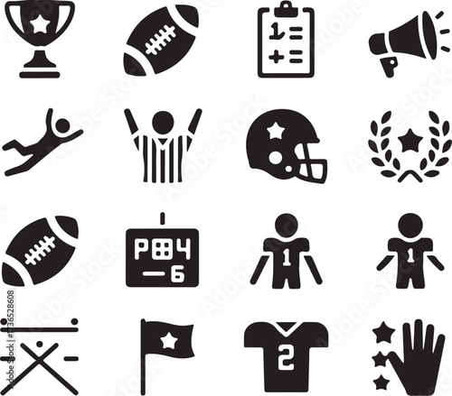 Exciting football icons for your next design project