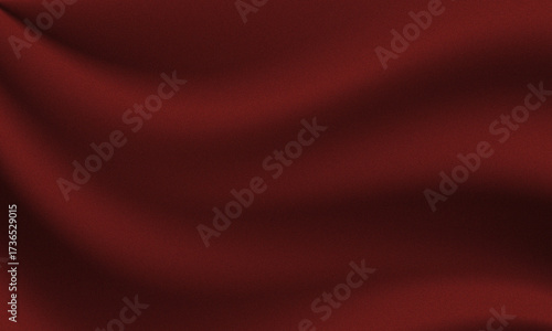Luxurious deep red fabric with subtle grainy texture and gentle draping effect