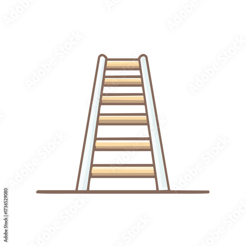 An illustration of a ladder standing upright on a surface, symbolizing upward movement and progress. The ladder has multiple rungs