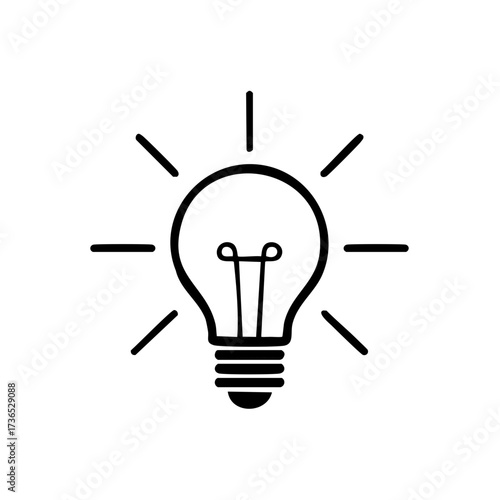 An illuminated light bulb, representing innovative ideas and brilliant concepts. A clear symbol for inspiration and creativity
