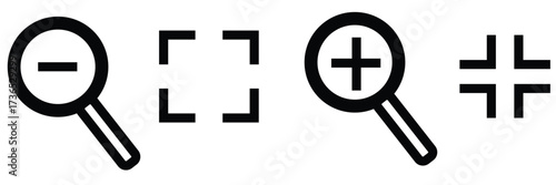 Zoom in and out icon with white background EPS 10