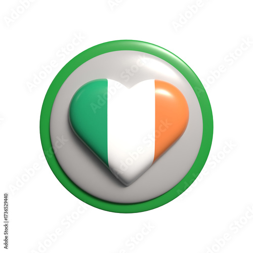 Free Download Ireland symbol of Love in heart shape - GFXLoad
