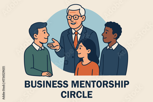 Experienced businessman mentoring young professionals in a collaborative meeting