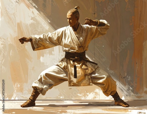 Martial artist in stance