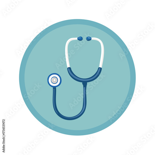 A stylized stethoscope icon presented in a circular badge emphasizing healthcare principles