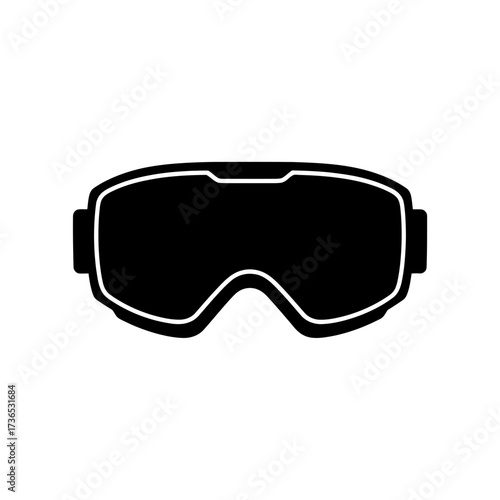 Vector art of black silhouette of ski goggles