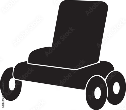Baby walker icon,Baby carry cot, in silhouette 
