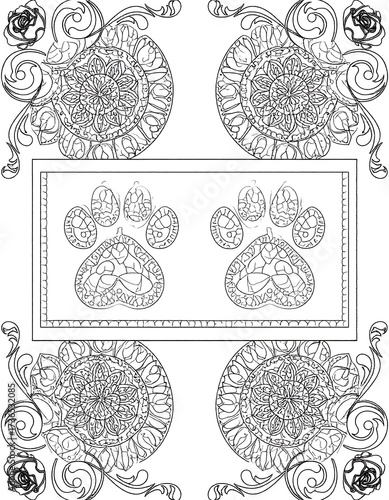 Intricate dog paw design