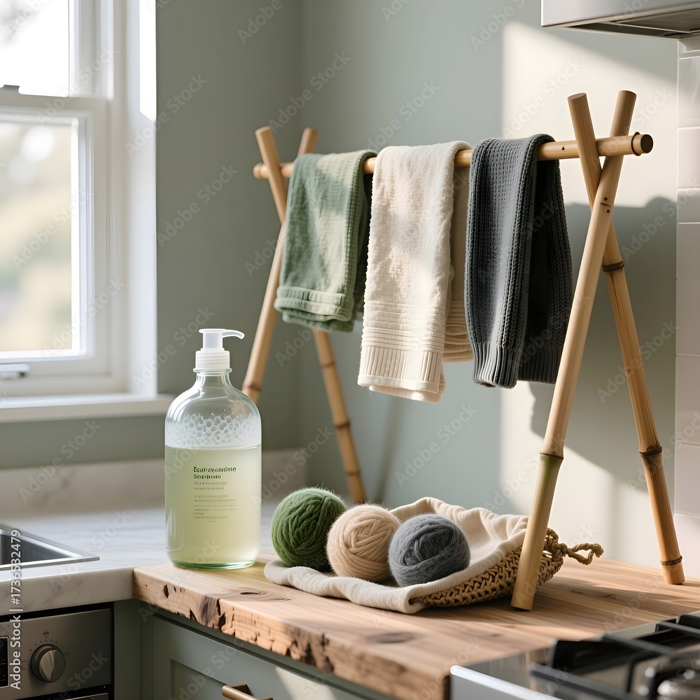 Obraz premium 지속가능한 세탁 코너