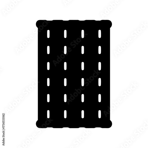 Black and white pattern resembling a mattress with evenly spaced cutouts