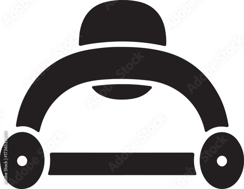 Baby walker icon,Baby carry cot, in silhouette 