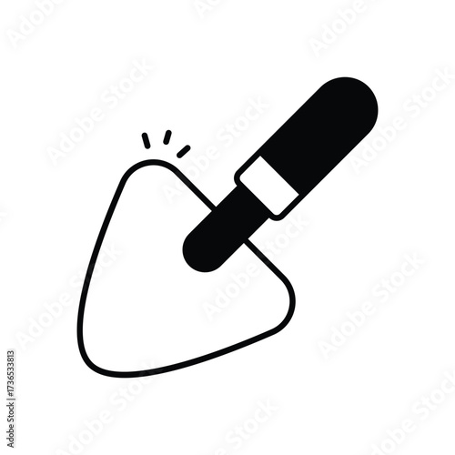 Trowel Black Solid Glyph Vector Icon