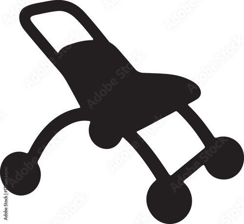 Baby walker icon,Baby carry cot, in silhouette 