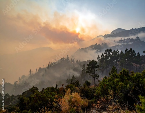 Smoky mountain sunset