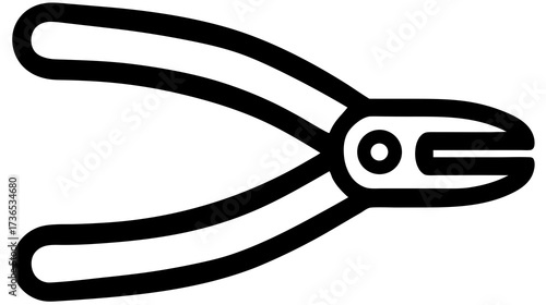 Wire Cutter Icon Vector Illustration, Pliers Tool Outline, Flat Design for Repair, Construction, DIY, Industrial Use