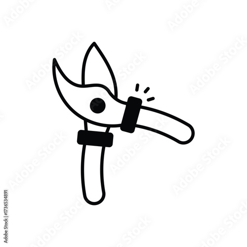 Pruning Shears Black Solid Glyph Vector Icon