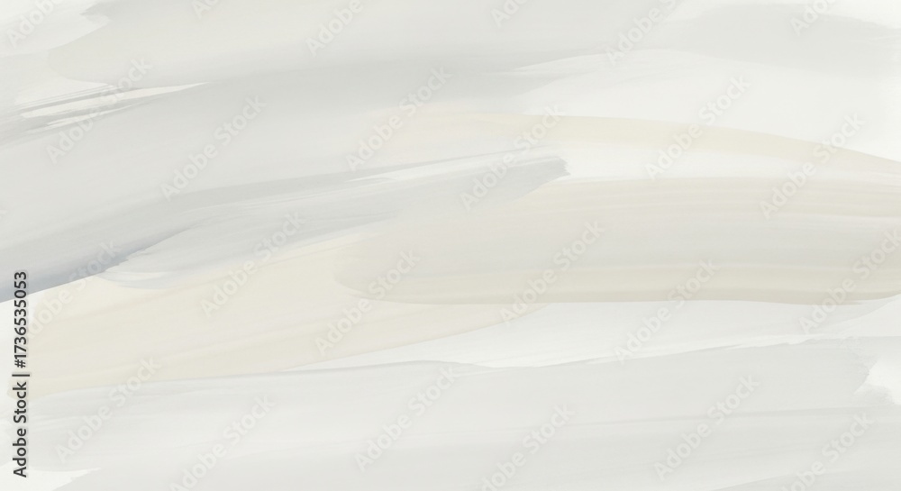 Obraz premium Abstract background with soft, horizontal brush strokes in muted shades of grey, beige, and white, creating a gentle texture