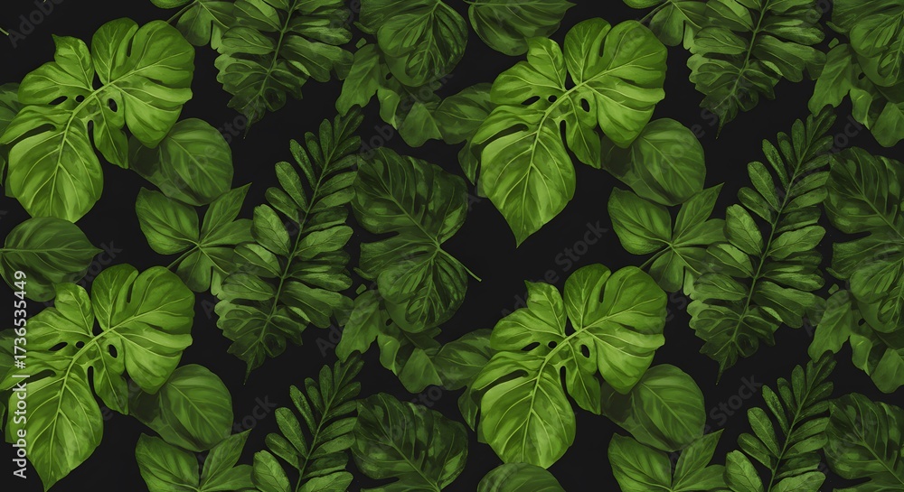 Tropical leaves pattern