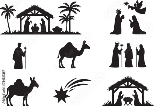 Nativity scene silhouettes celebrate Christmas story
