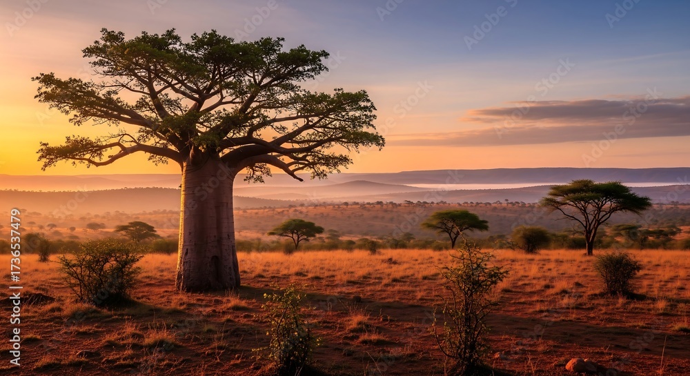 Obraz premium Symbol of growth: a vibrant African landscape