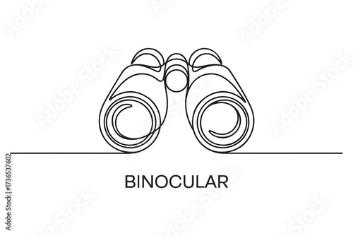 Continuous one line drawing of Binocular. Binocular single line art vector design. one line Icon drawing with white background