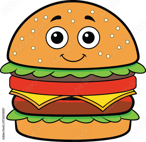 Vector Illustration of a Hamburger